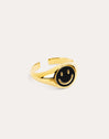 Anillo Smiley Black Enamel Oro