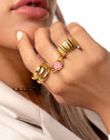 Anillo Smiley Rose Enamel Oro Puesta