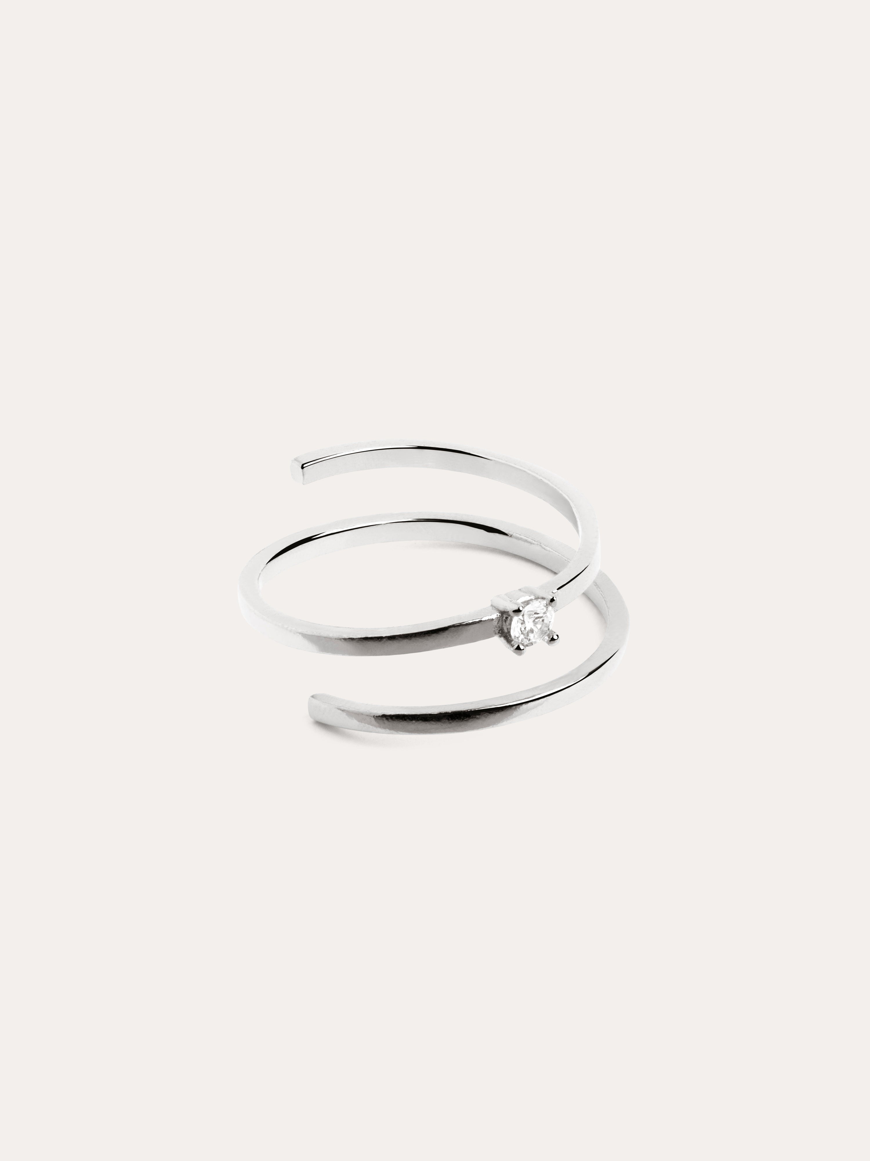 Spiral Spark Silver Ring