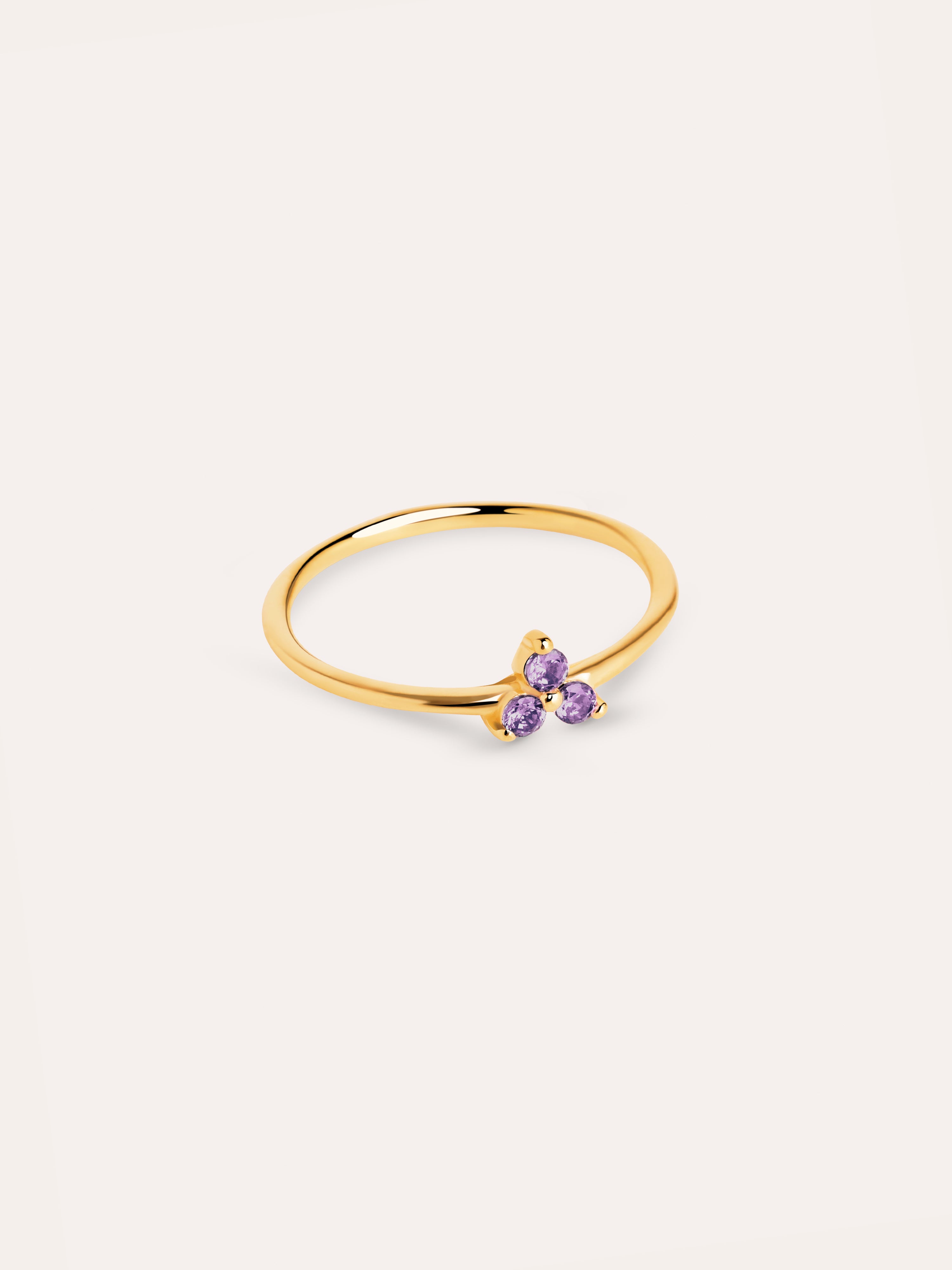 Clover Lavender Gold Ring