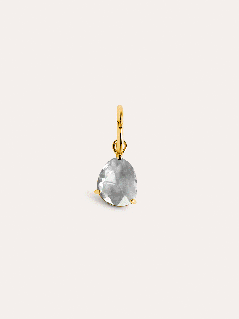 Birthstones Charm Silber, Vergoldet