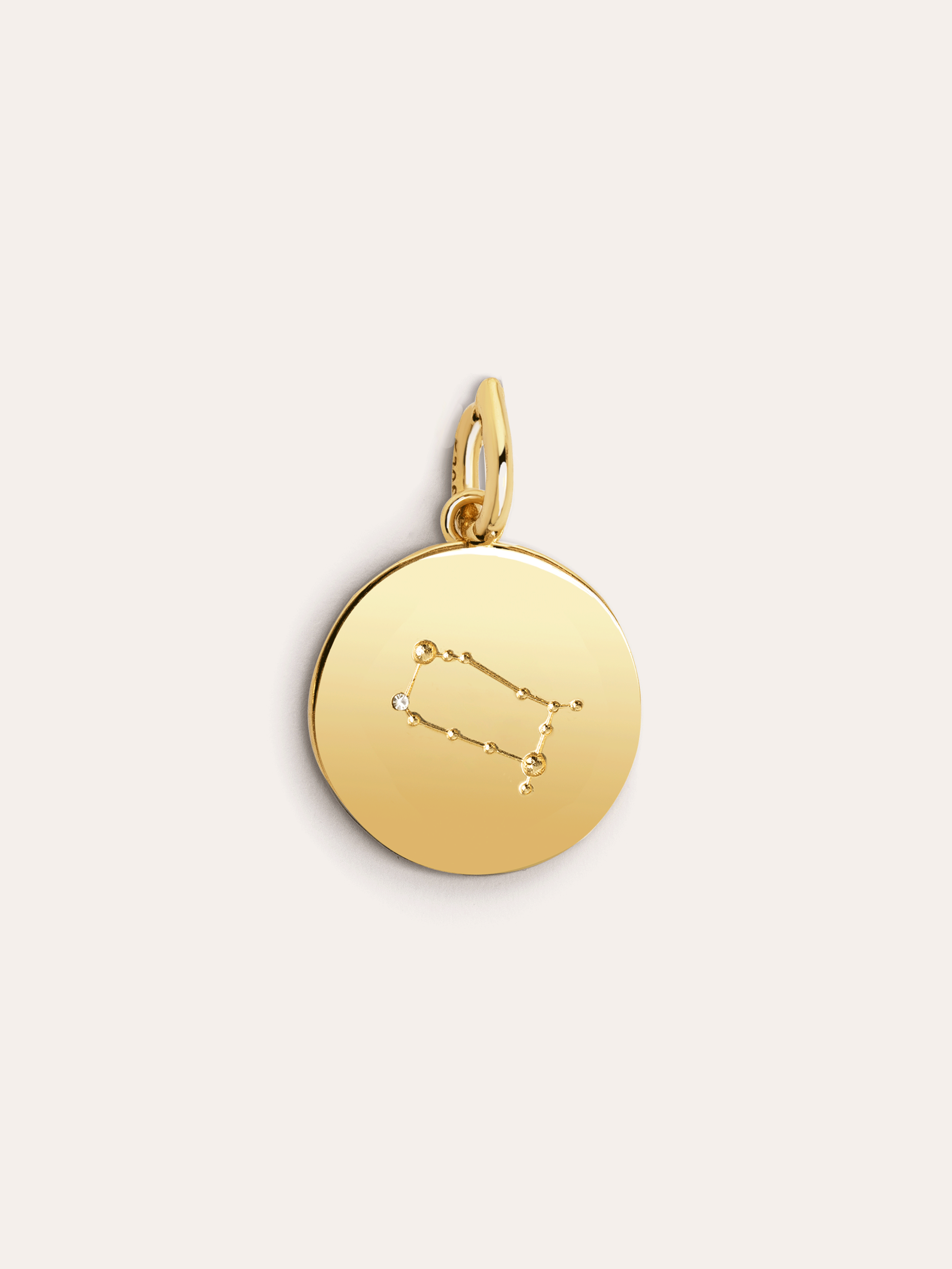 Charm Zodiac Medallion Plata Baño Oro