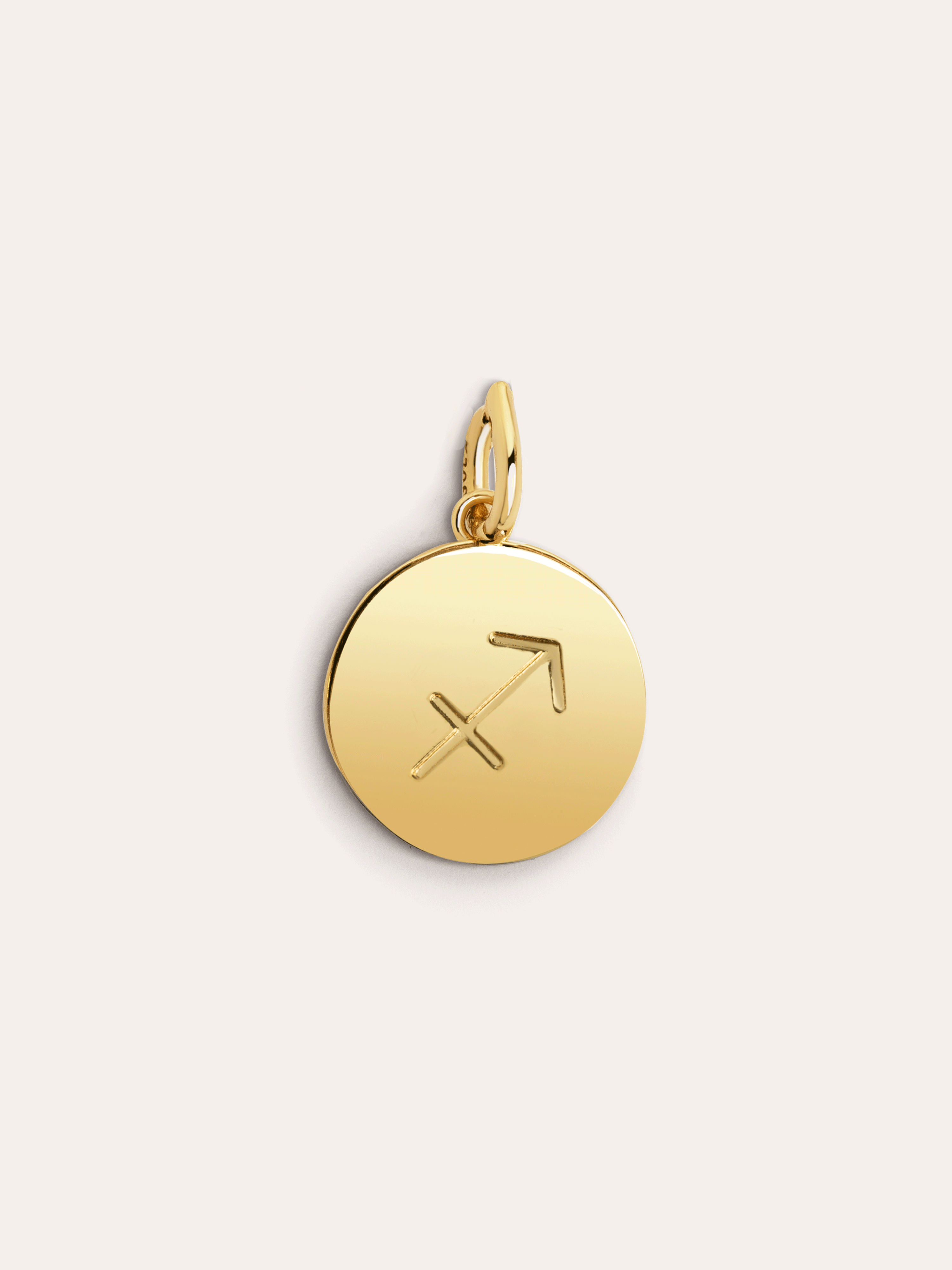 Charm Zodiac Medallion Plata Baño Oro