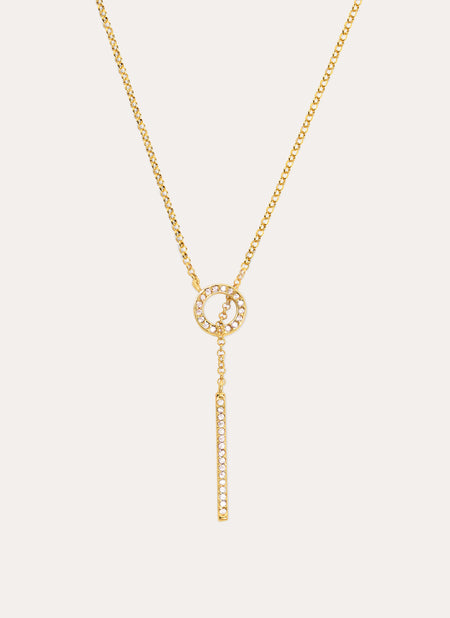 Circle Stick Spark Gold Necklace