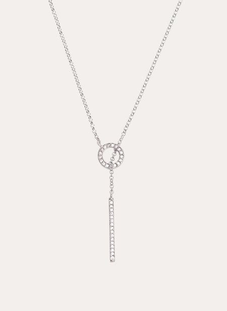 Circle Stick Spark Silver Necklace