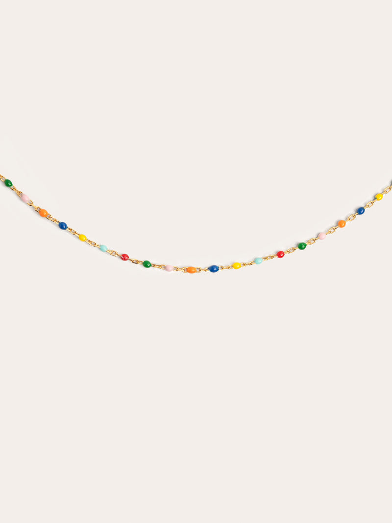 Collier Dots Colors Enamel Argent Plaqué Or