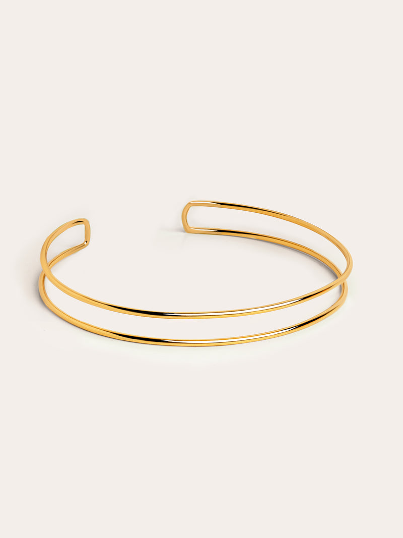Choker Double Ring Plaqué Or