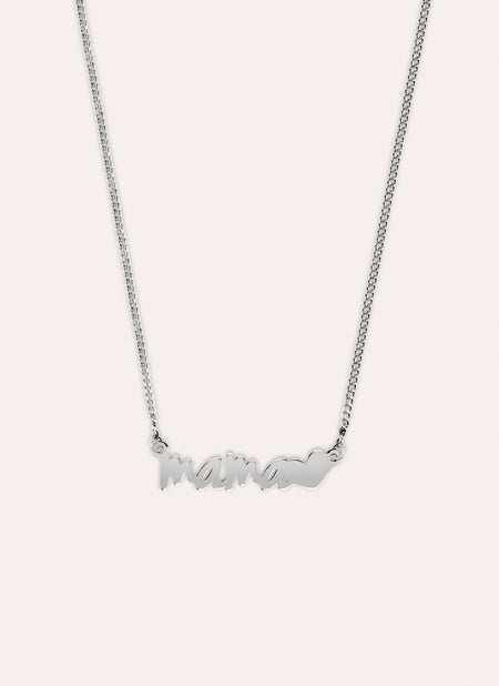 Mama Heart Silver Necklace