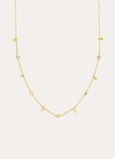 Mini Spark Drop Gold Necklace