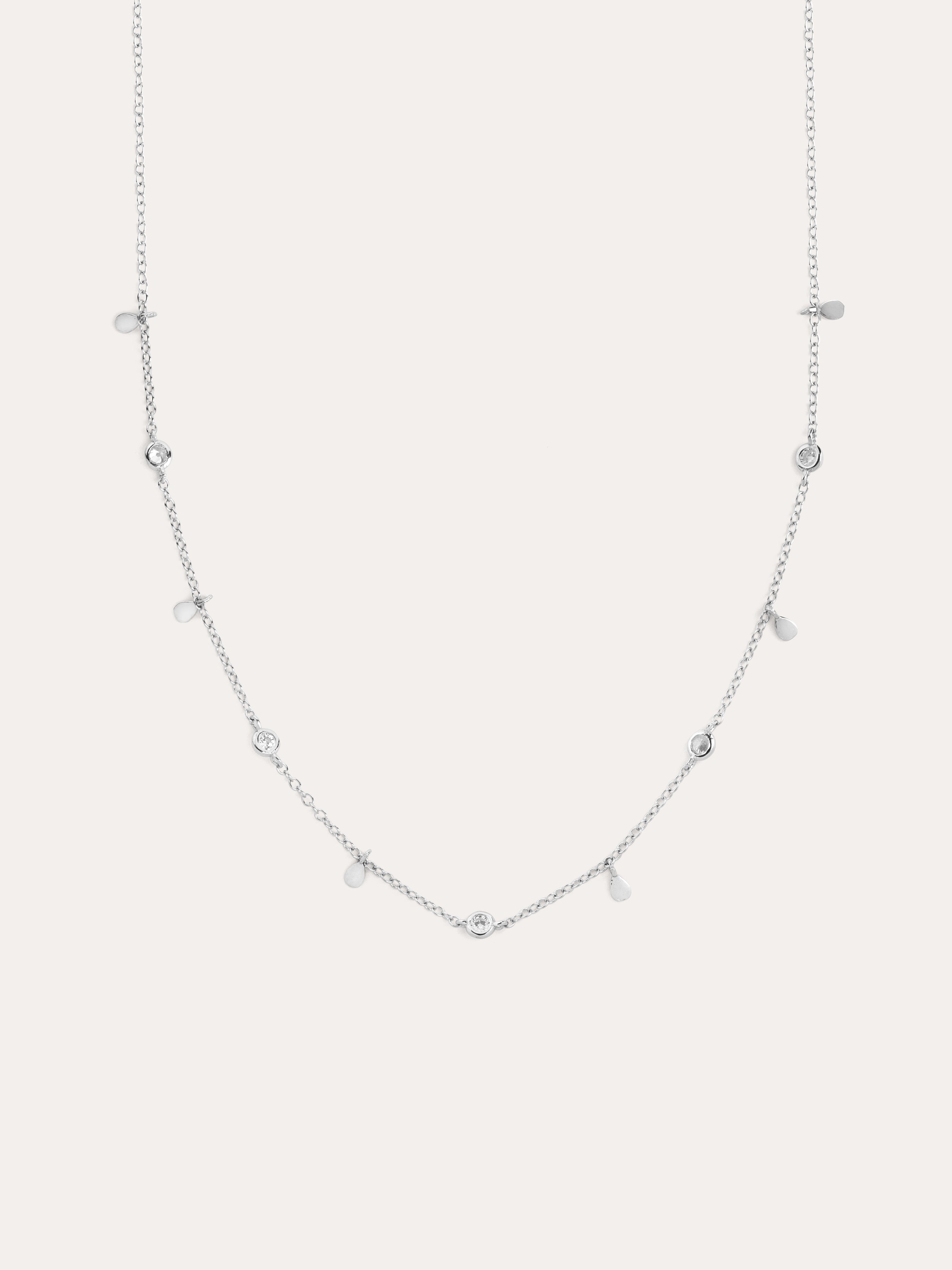Mini Spark Drop Silver Necklace