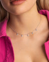 Mini Stars Sky Enamel Silver Necklace