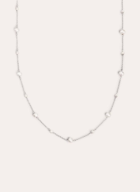 Pearl & Pearls Silver Necklace