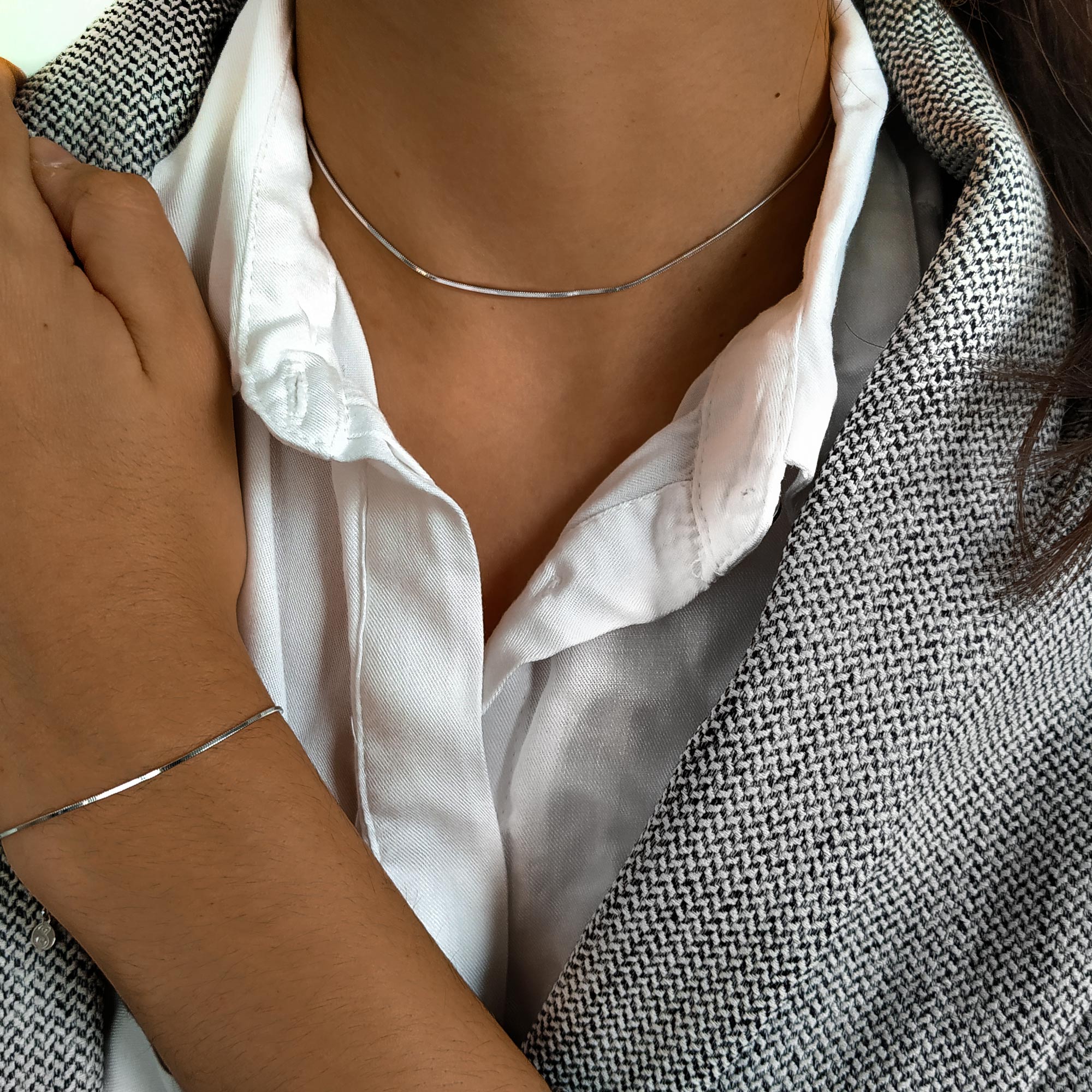 Collar y Pulsera Loom Plata - Singularu