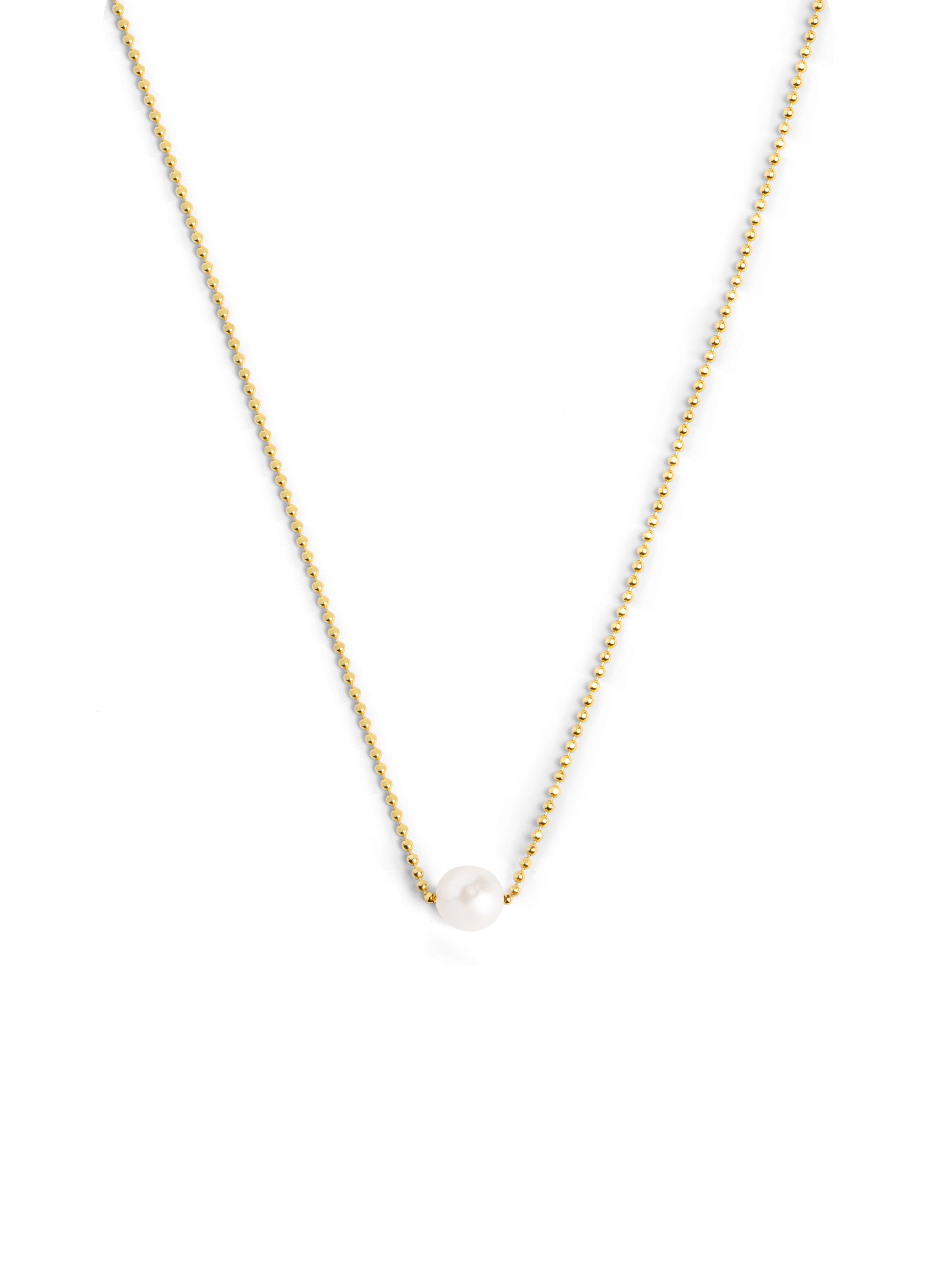 Collar Single Pearl Oro