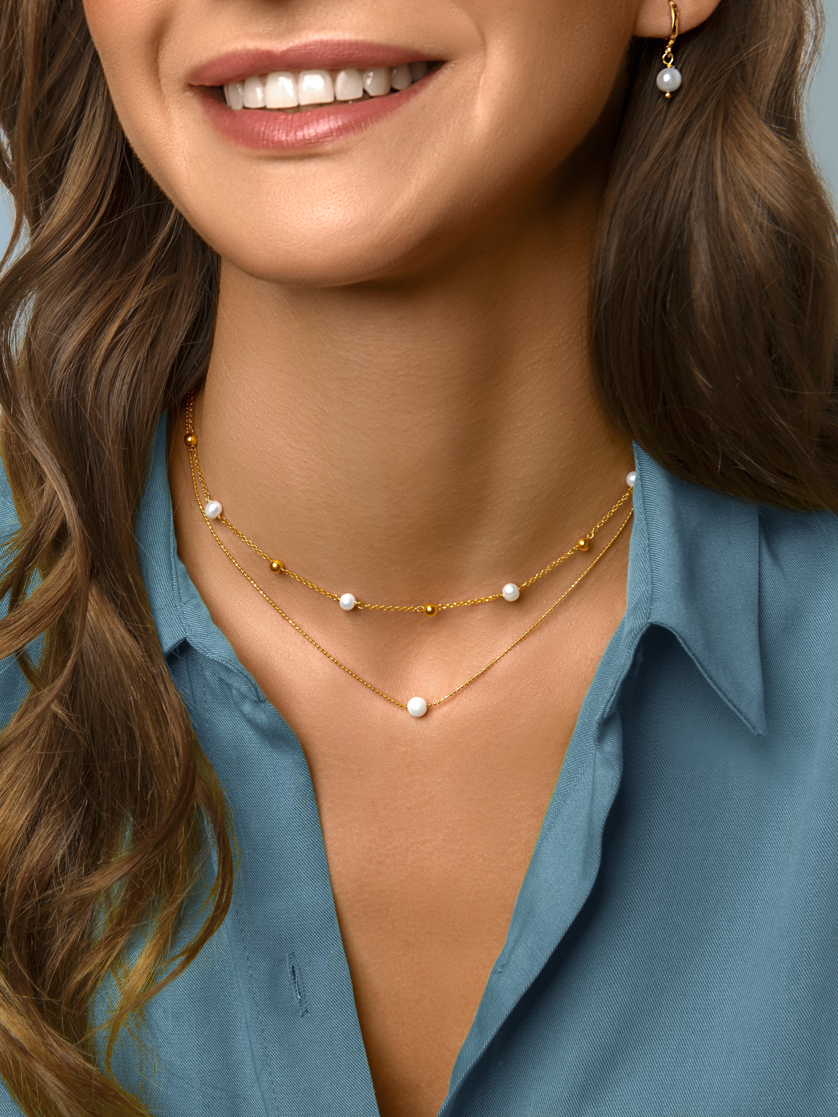 Collar Single Pearl Oro Puesta