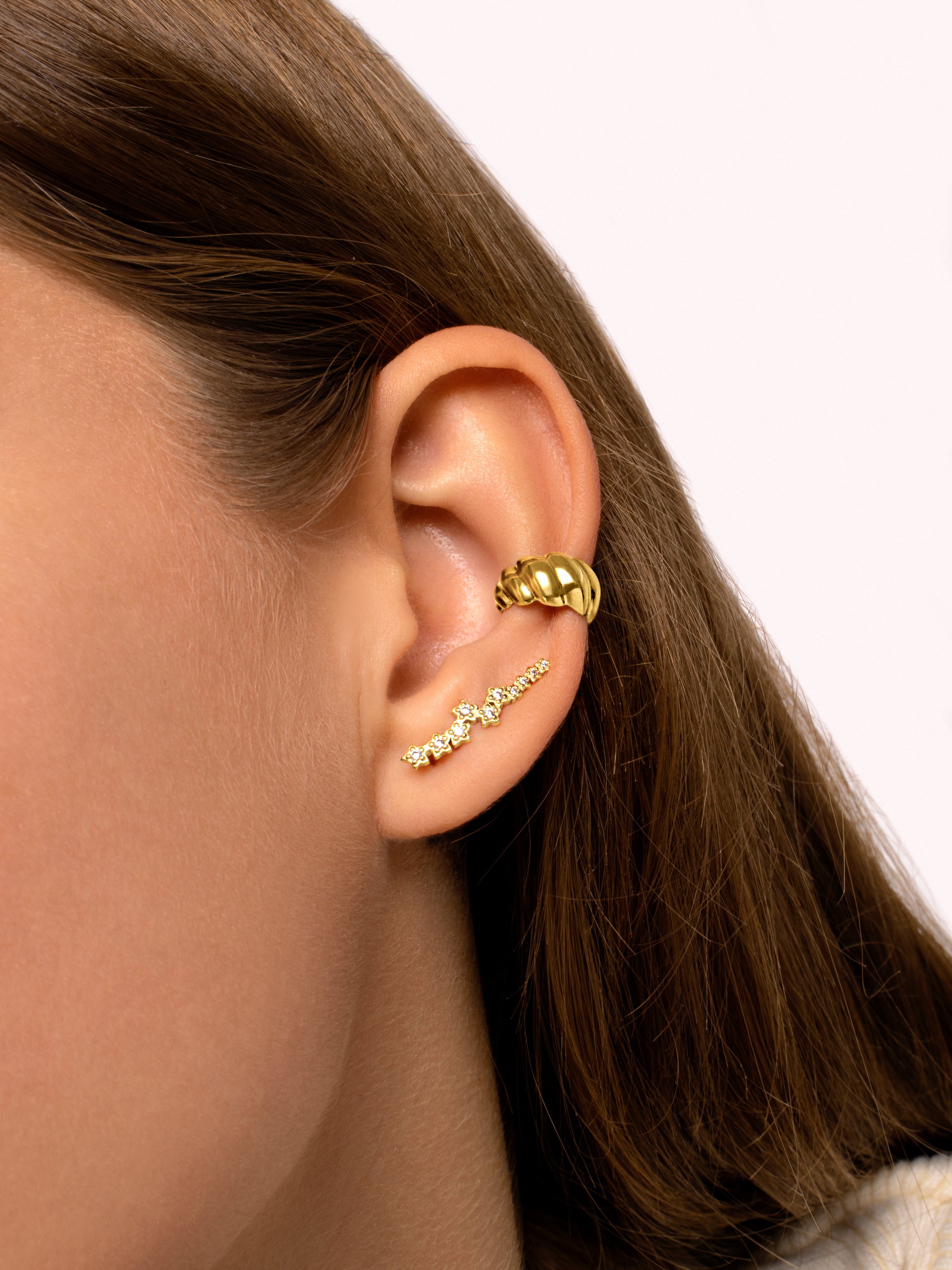 Pendientes 10 Stars Plata Baño Oro