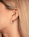 Pendientes Aro 5 Pearls Plata Baño Oro