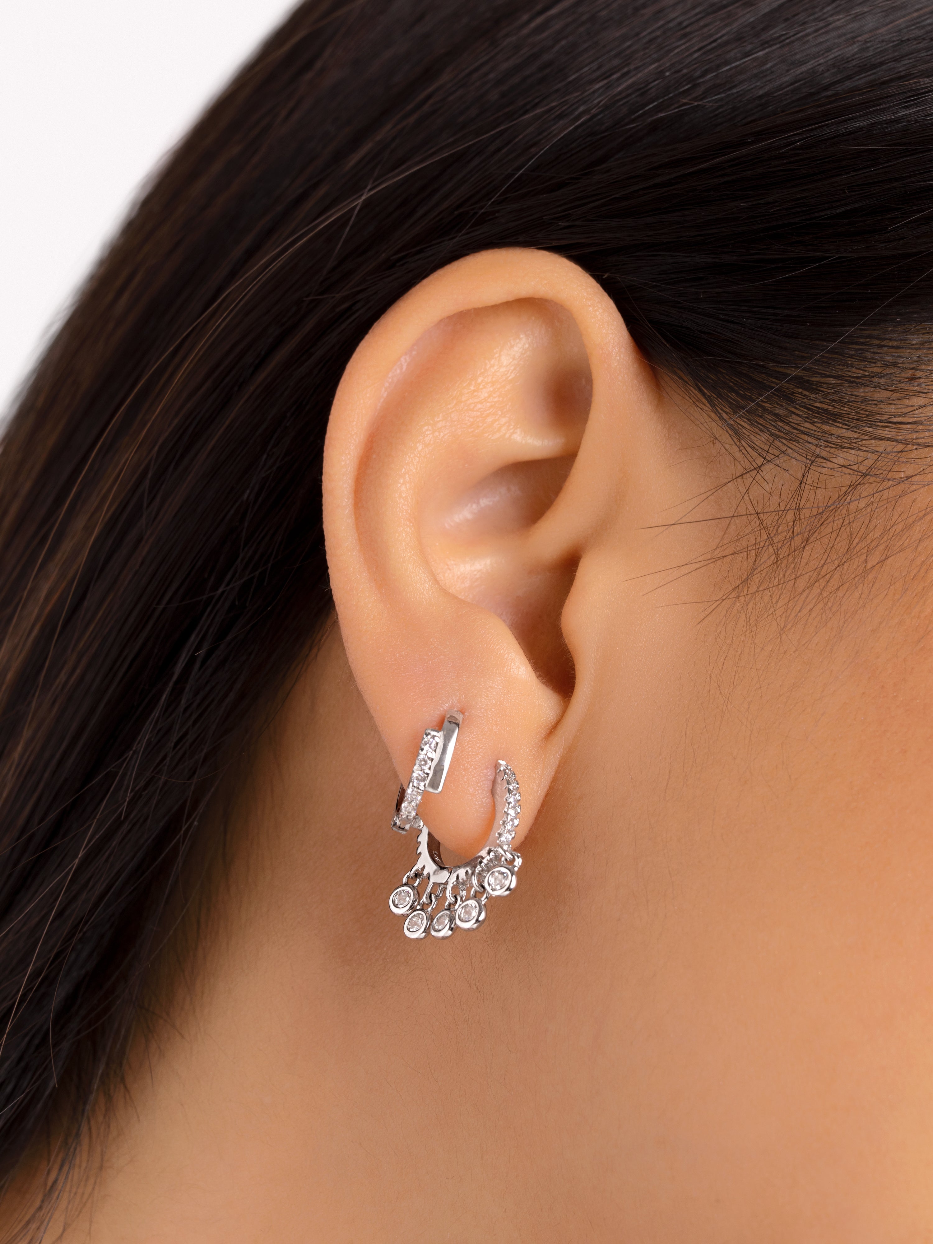 Pendientes Aro Dancing Sparks Plata