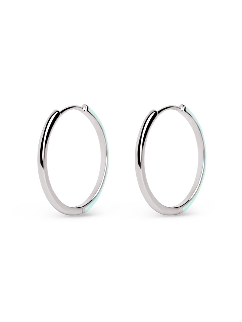 L Sky Enamel Creolen