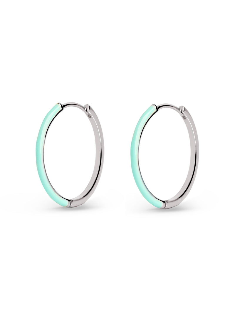 L Sky Enamel Creolen