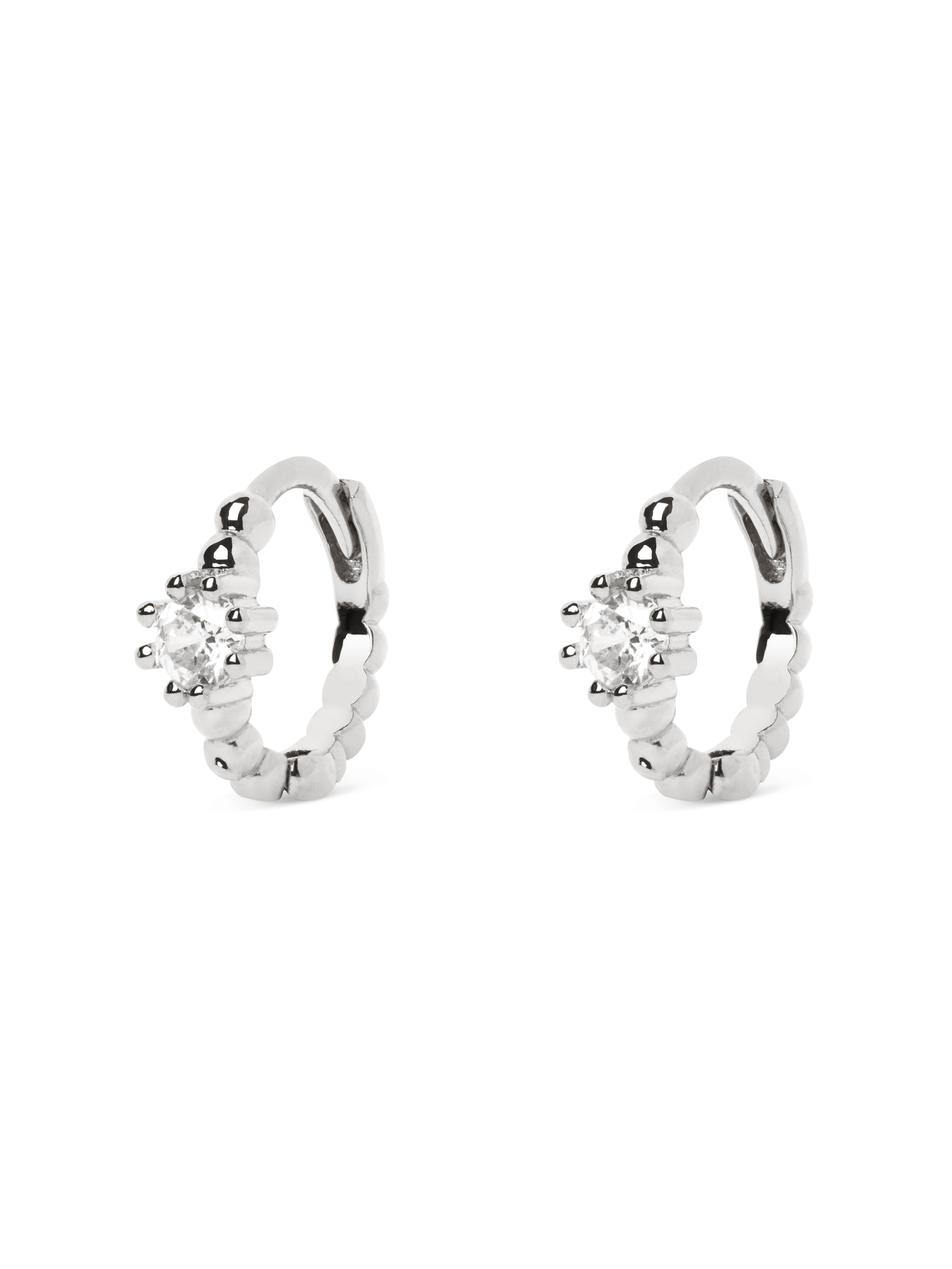 Pendientes Aro Pebbles Spark Plata