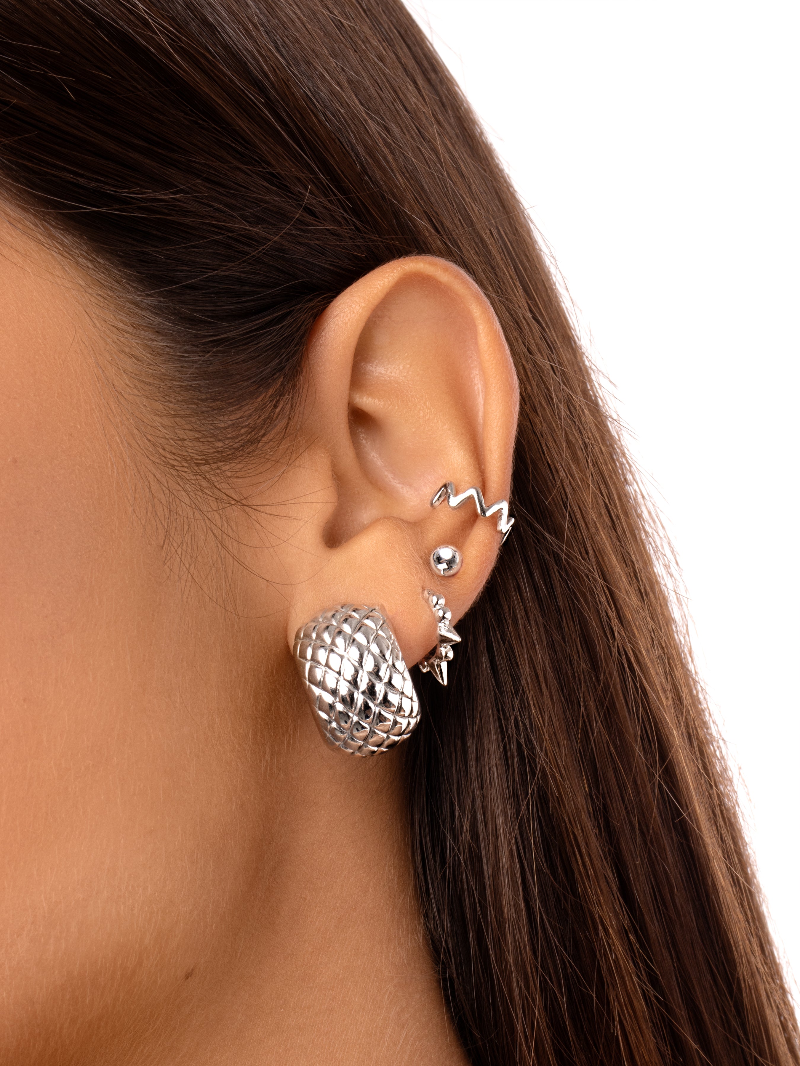 Pendiente Suelto Dots 5mm Plata Puesta