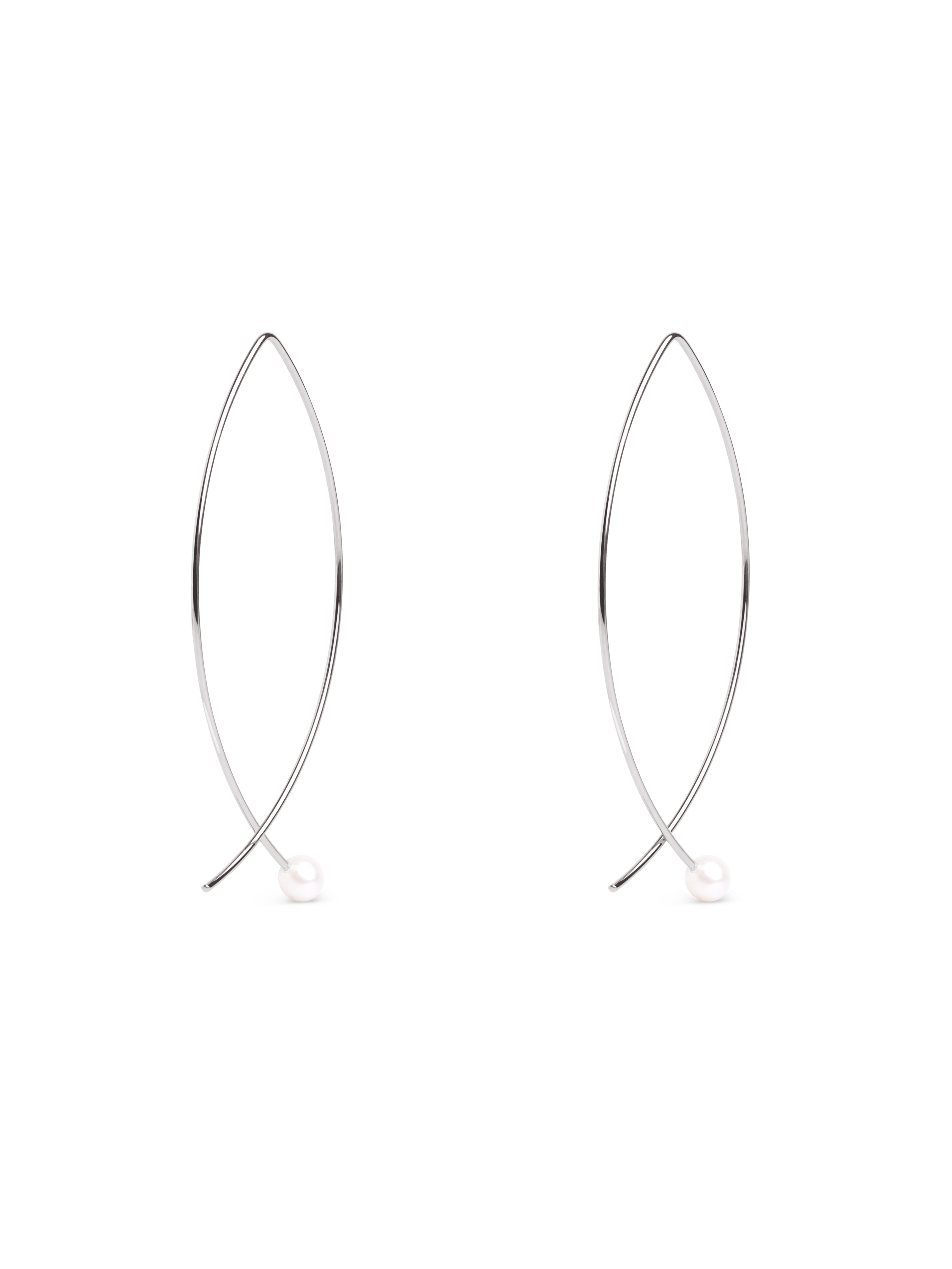 Arch Pearl Silver Earrings