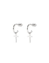 Pendientes Hoop Cruz Plata