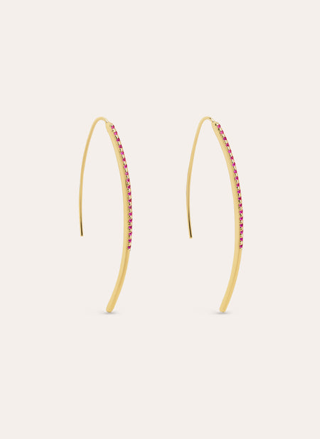  Raspberry Arch Sparks Gold Earrings