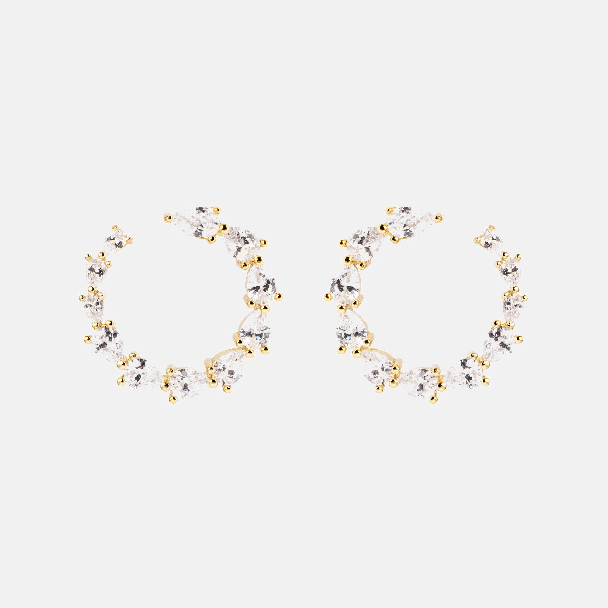 Pendientes Borealis Plata Baño Oro