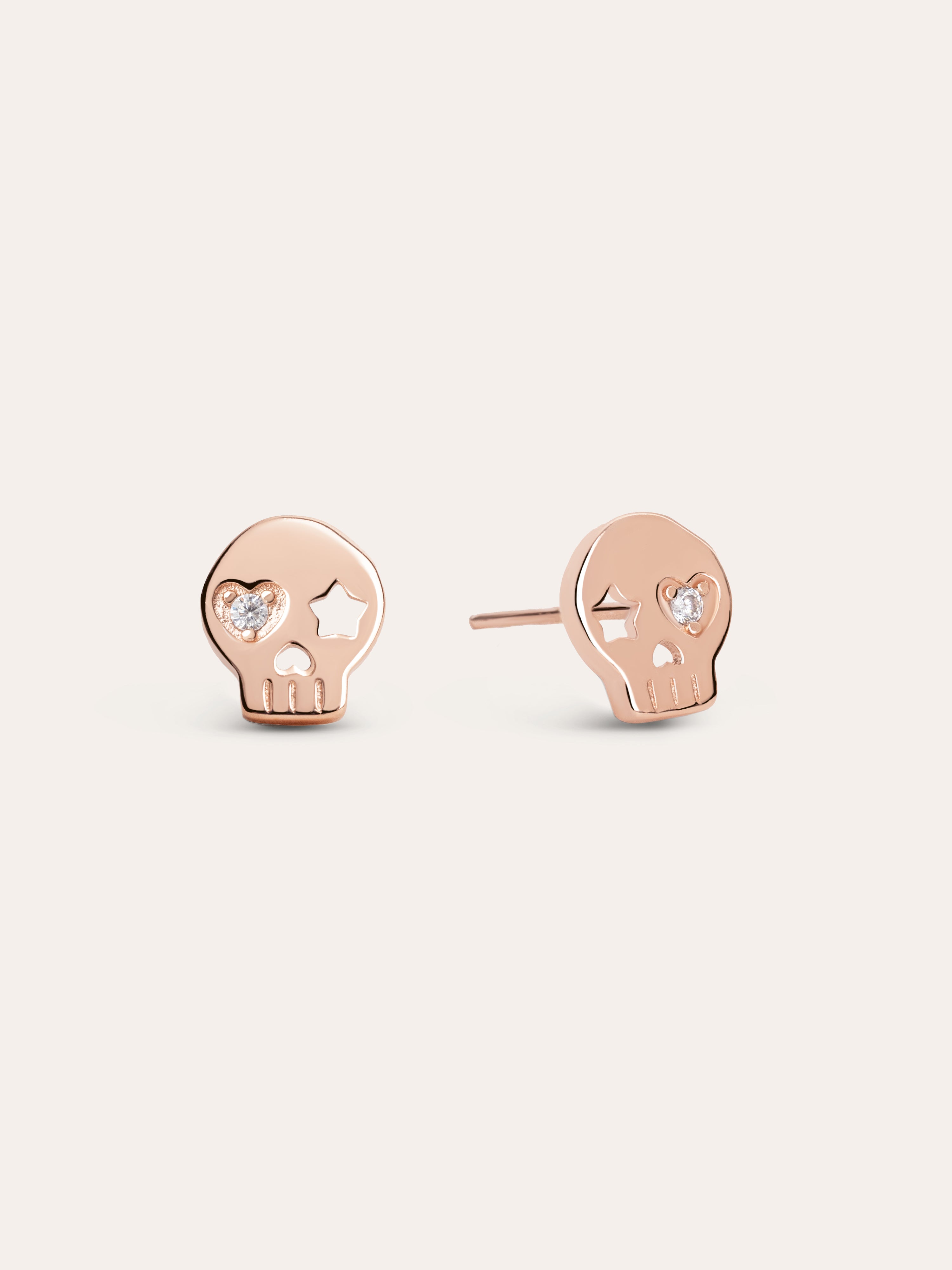 Skull Rose Gold Earrings