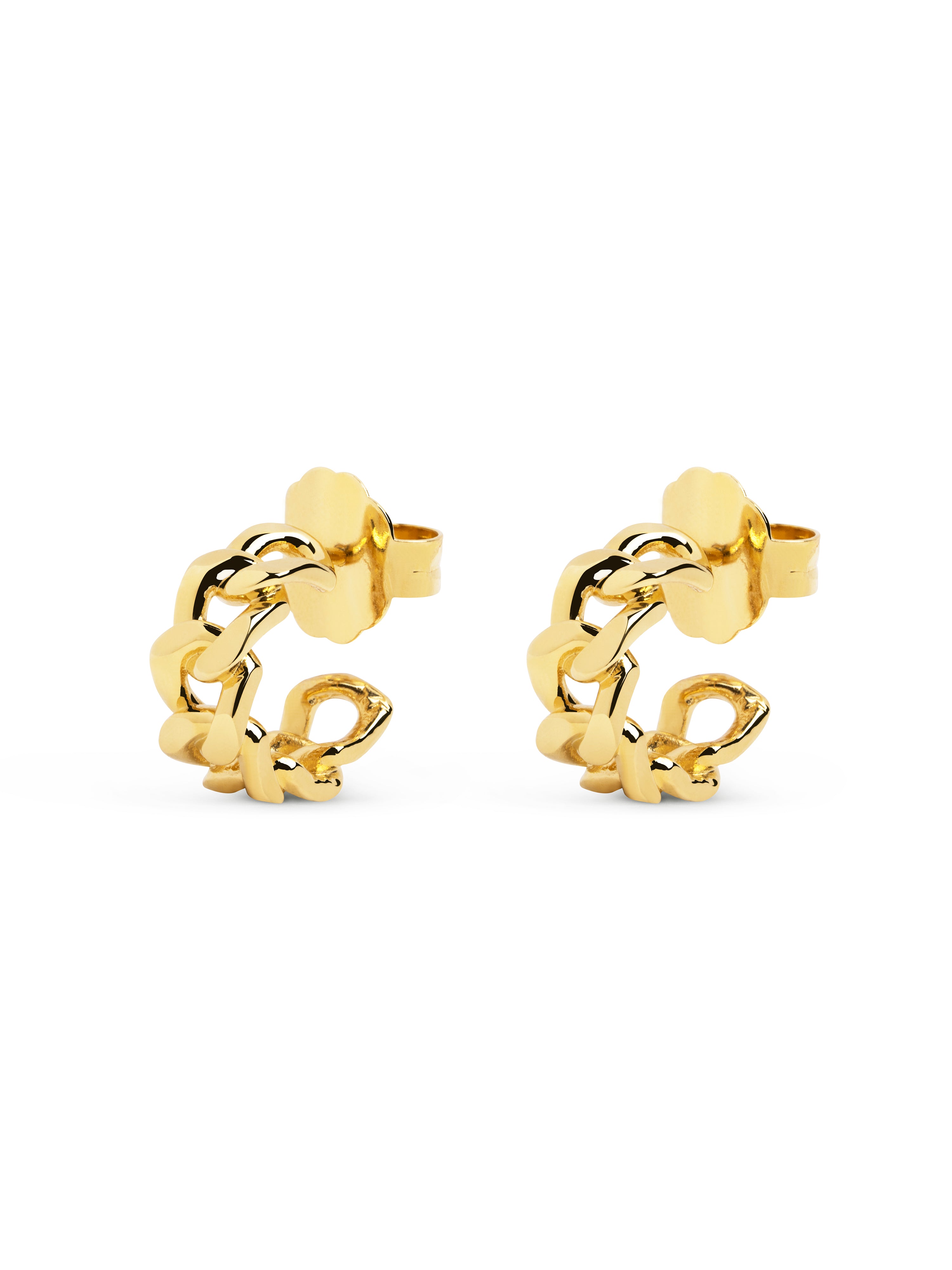 Pendientes Aro Chunky Eslabon Oro