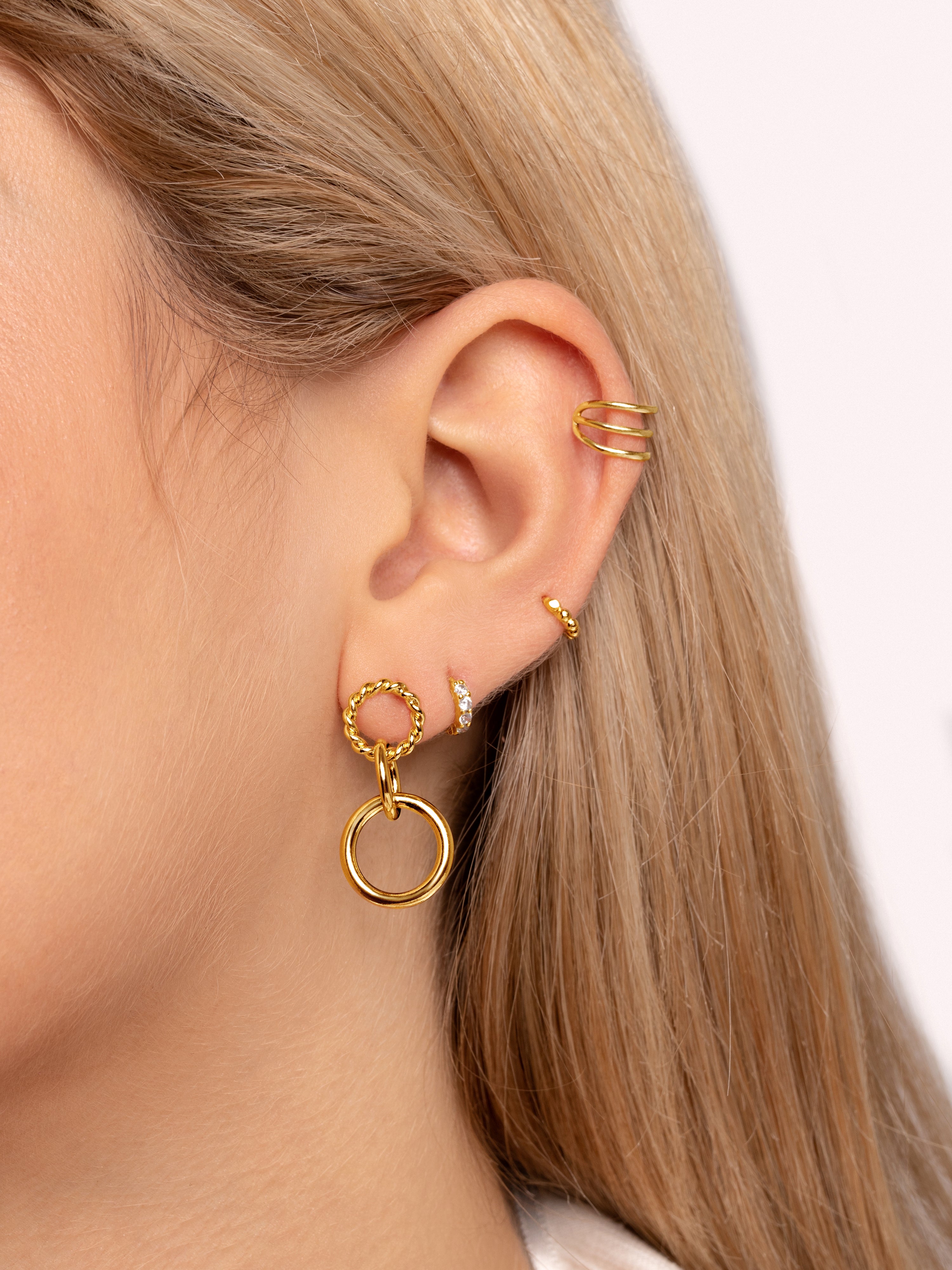Triple Gold Ear Cuff Single Earring