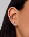 Pendientes Aro Croco Plata Puesta
