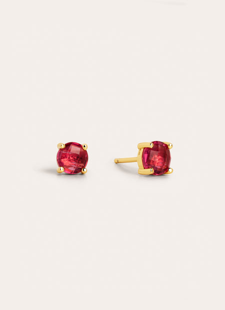 Drop XS Raspberry Gold Earrings