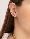 Falling Green Spark Gold Earrings