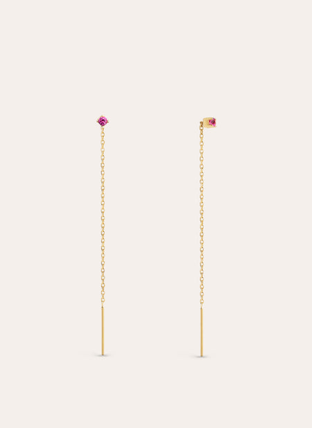 Pendientes Falling Raspberry Spark Plata Baño Oro