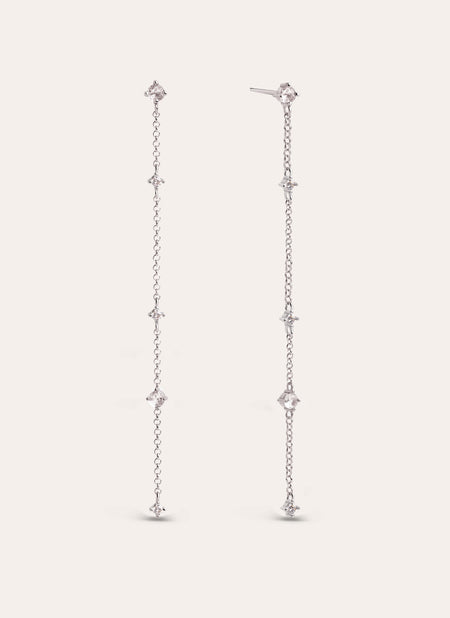 Lily White L Silver Earrings