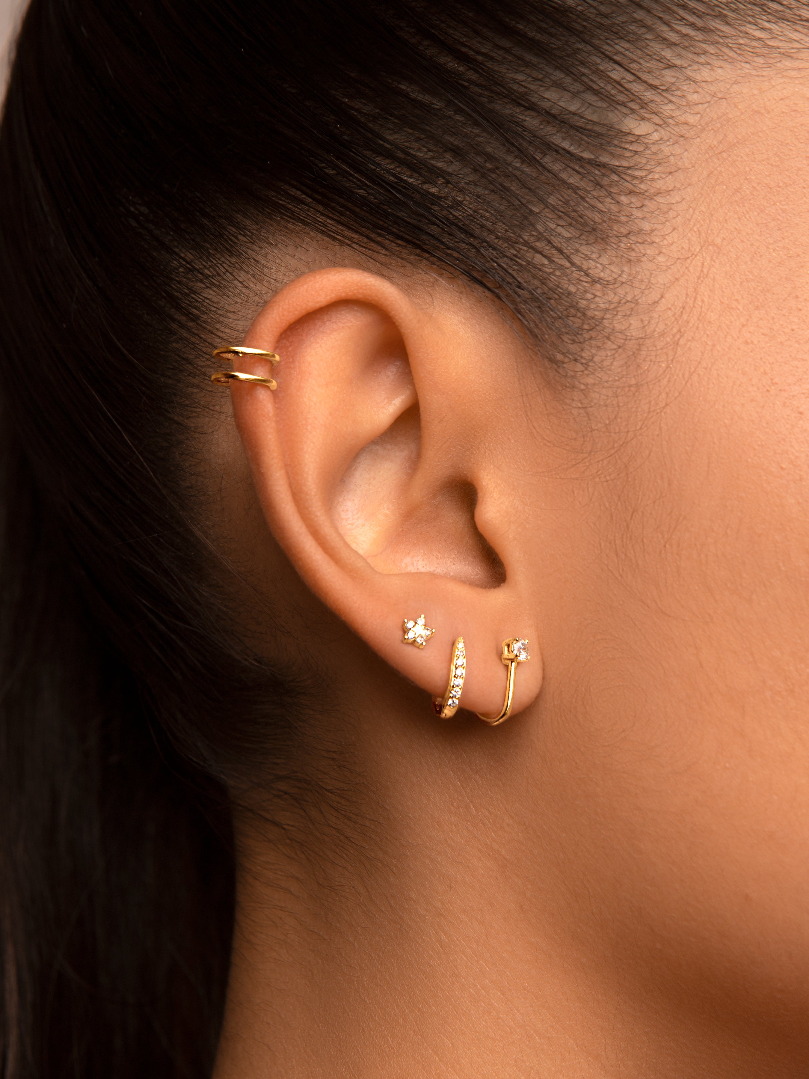 Pendientes Lucy Spark Oro Puesta