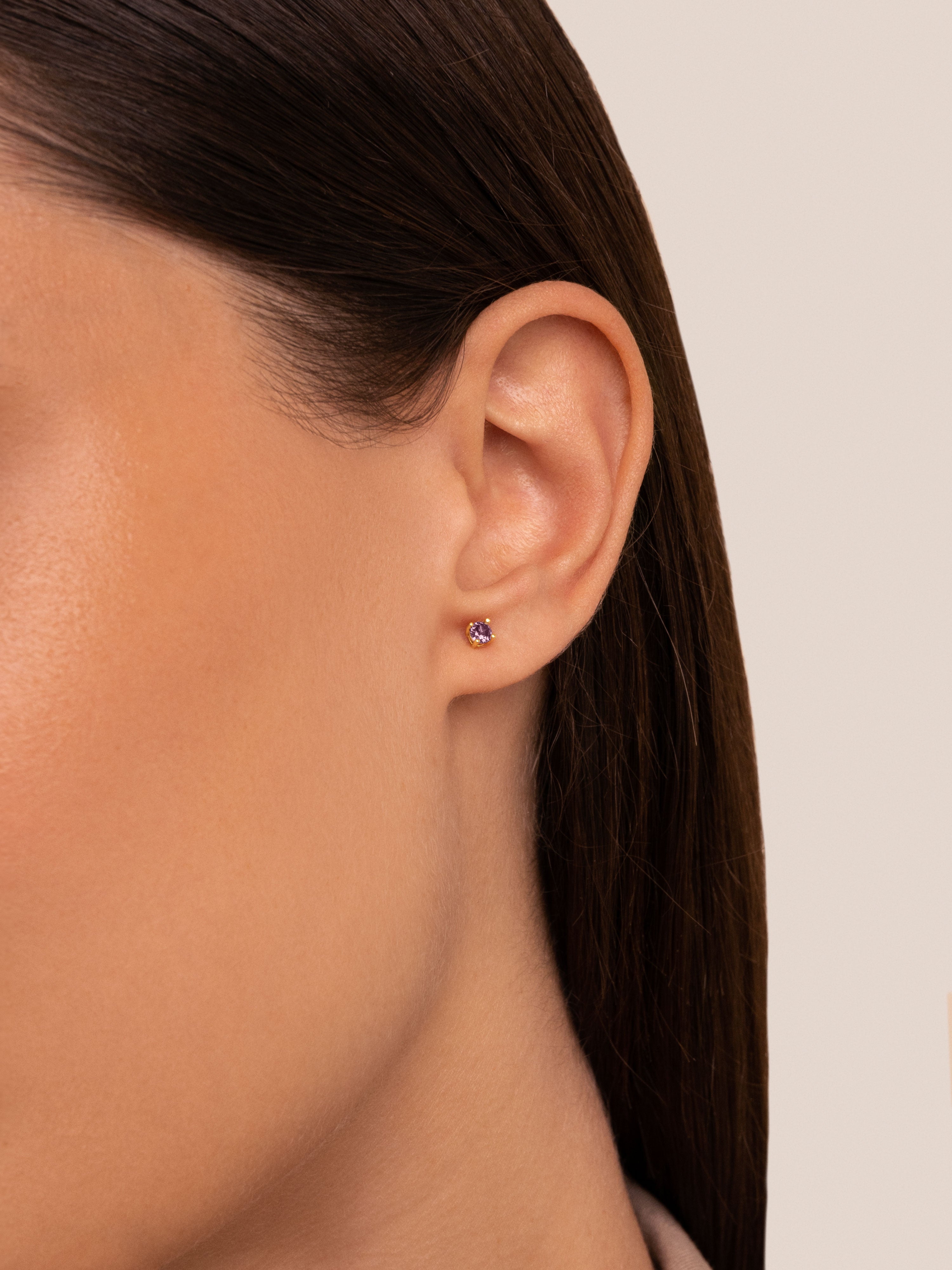 Pendientes Spark Lavande Plata Baño Oro