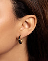 Pendientes Star Black Enamel Oro