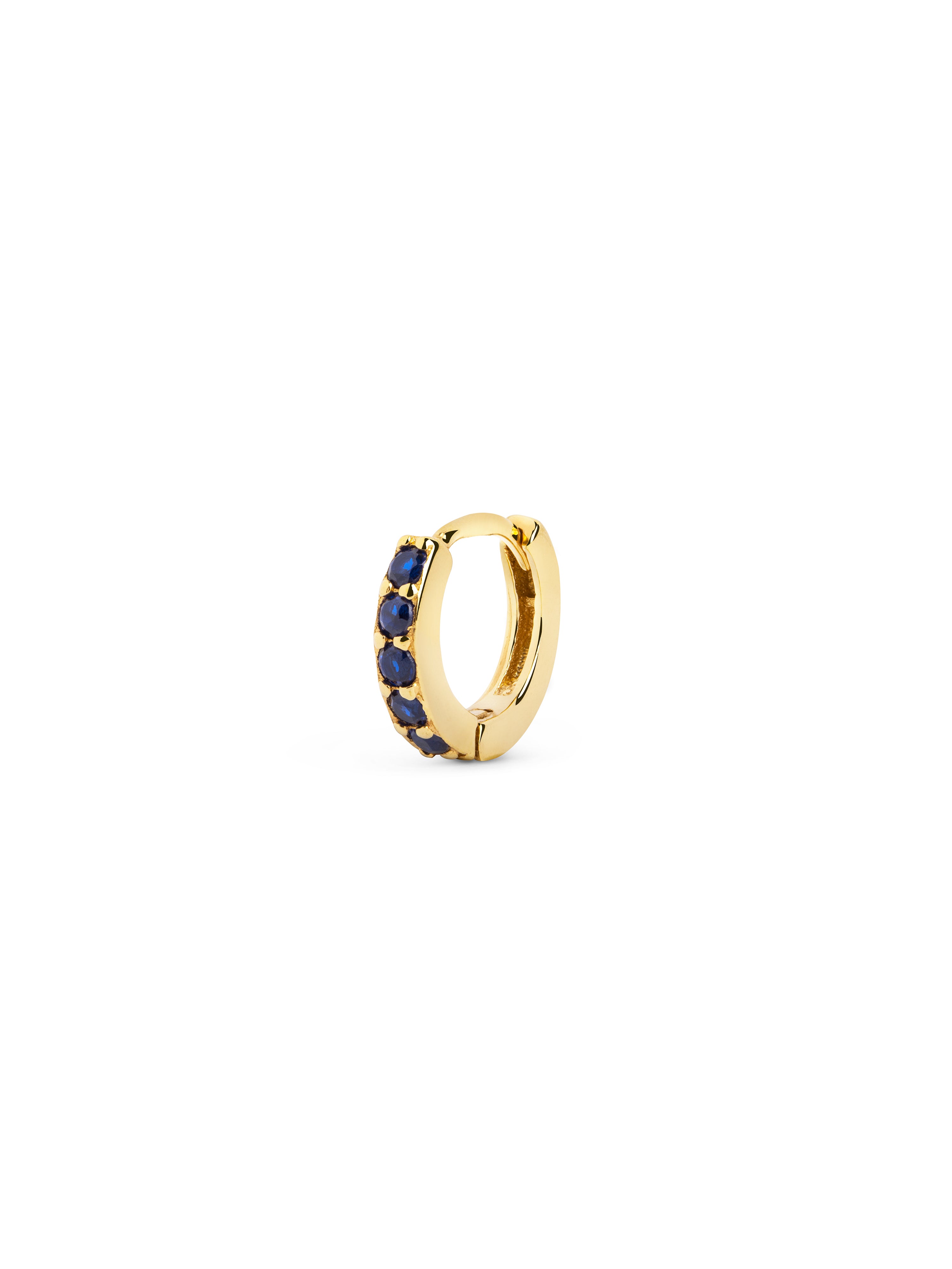 Pendiente Suelto Aro Cleo M Sapphire Plata Baño Oro
