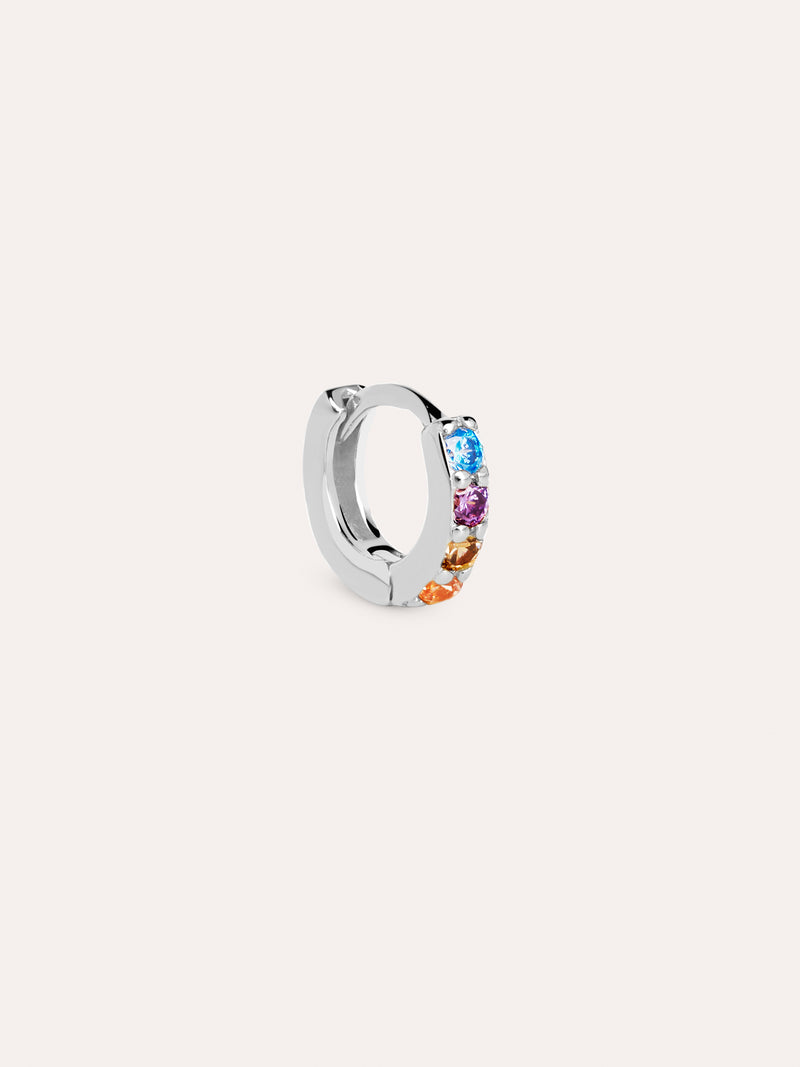 Cleo S Colors Silver Hoop Single Earring