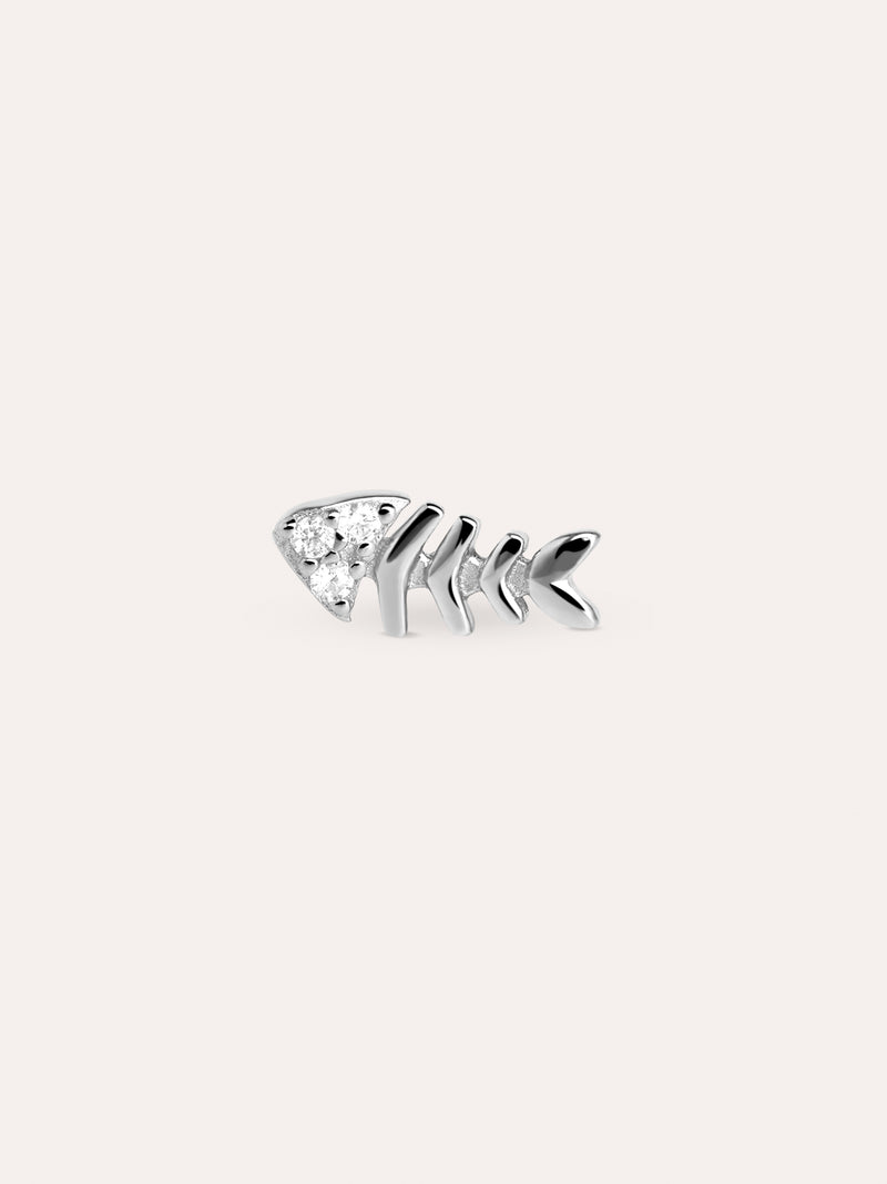 Fishbone Spark Einzelner Ohrring Silber