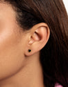 Black Heart Enamel Gold Single Earring