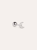 Mini Moon Spark Einzelner Ohrring Silber