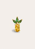 Pendiente Suelto Tropical Pineapple Plata Baño Oro