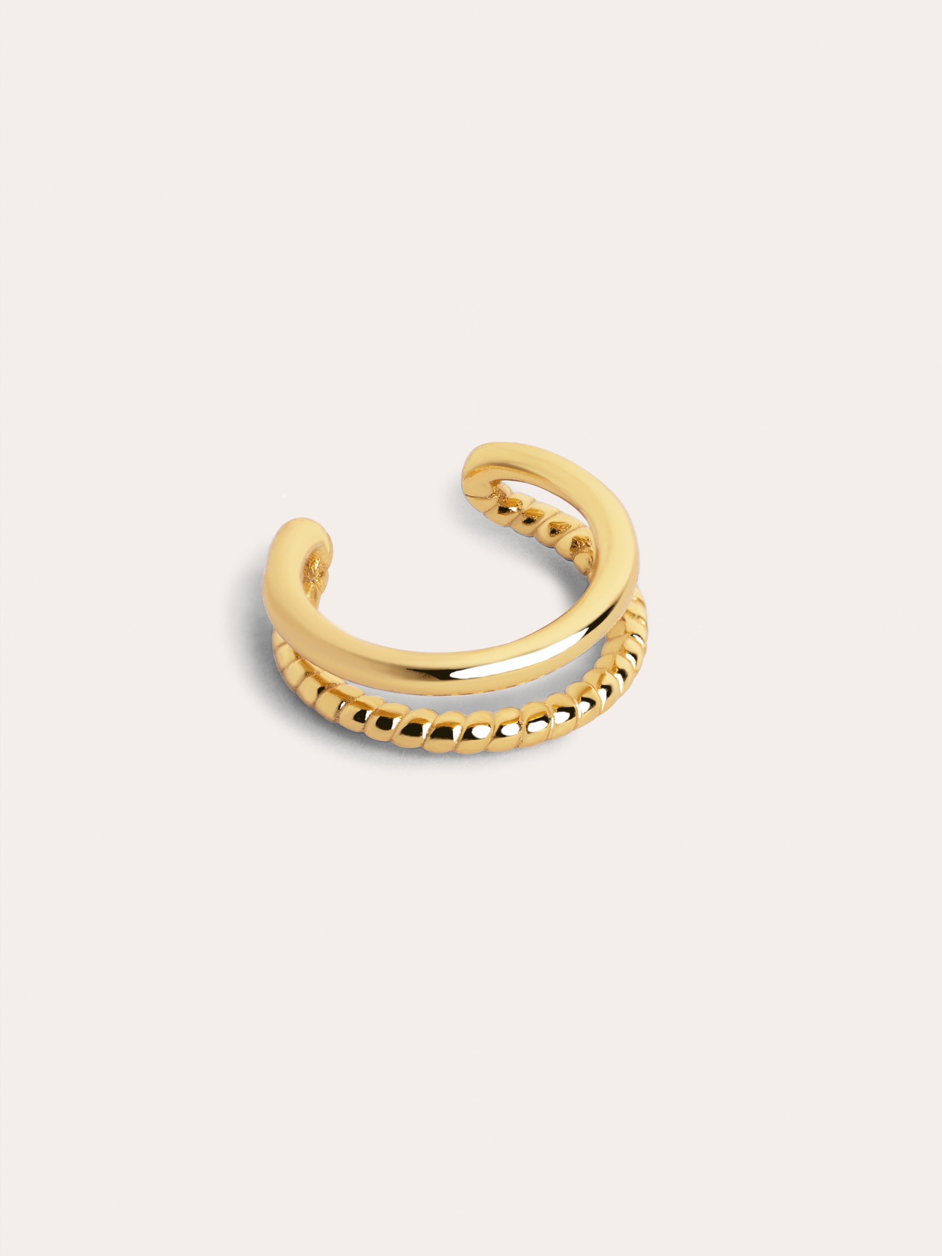 Pendiente Suelto Ear Cuff Ring Rope Oro