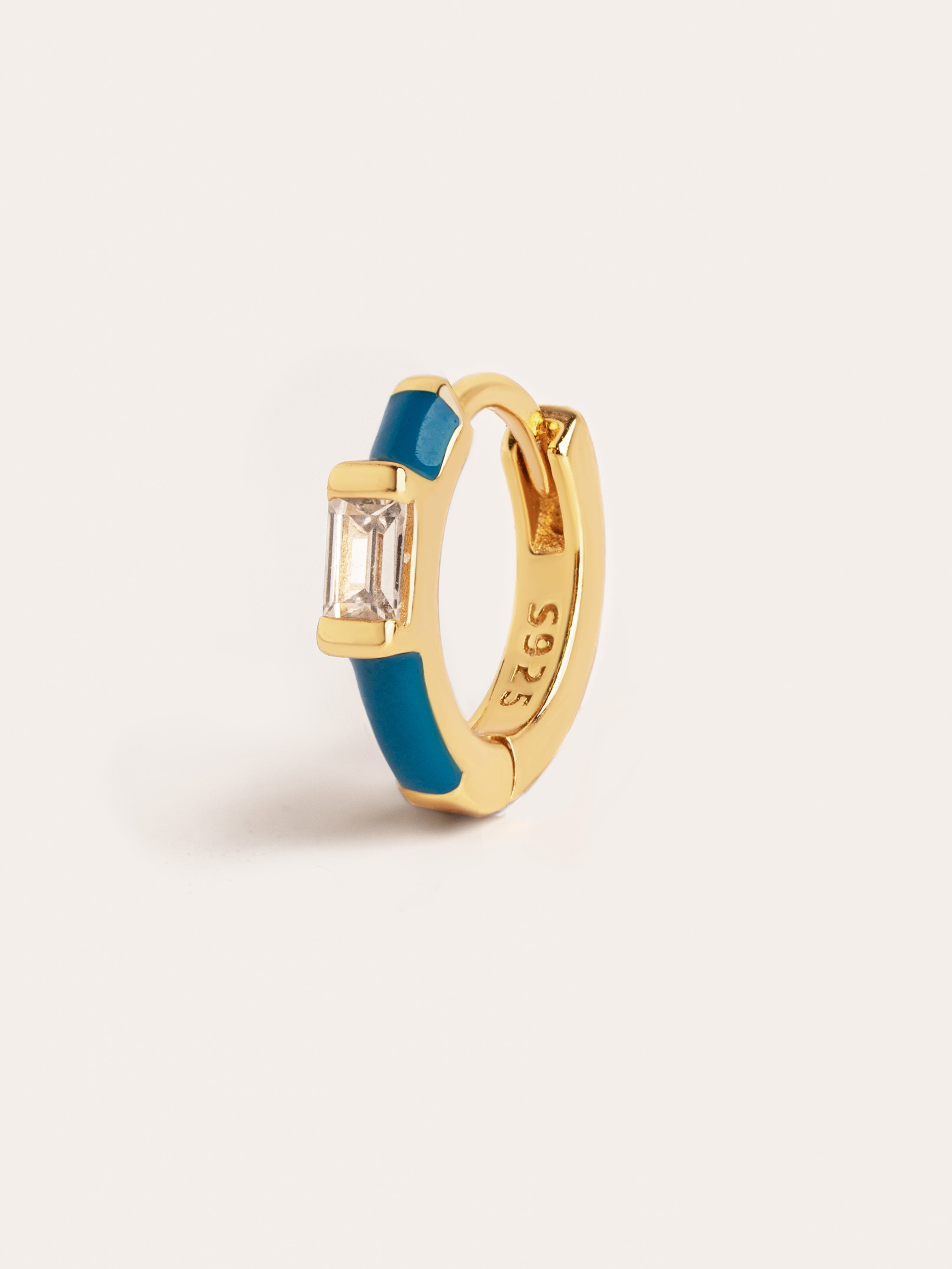 Pendiente Suelto Sia Navy Enamel Oro