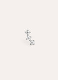 Triple Spark Silver Single Earring